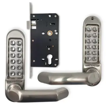 Click Here To Enlarge This Photo Of BORG Locks BL5053 SS Medium/Heavy Duty Back to Back Digital Lock (Round Bar) with Free Passage Mode (60x72mm Euro Profile Lockcase) - Stainless Steel