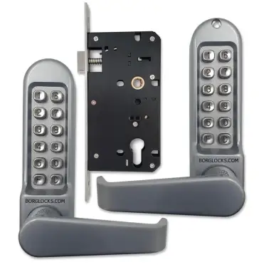 Click Here To Enlarge This Photo Of BORG Locks BL5453 SC Medium/Heavy Duty Back to Back Digital Lock (Flat Bar) with Free Passage Mode (60x72mm Euro Profile Lockcase) - Satin Chrome