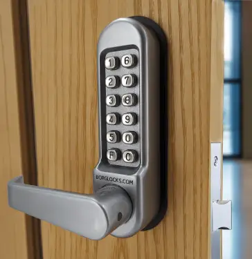 Click Here To Enlarge This Photo Of BORG Locks BL5453 SC Medium/Heavy Duty Back to Back Digital Lock (Flat Bar) with Free Passage Mode (60x72mm Euro Profile Lockcase) - Satin Chrome