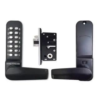 BORG Locks BL4402 MG Pro Medium/Heavy Duty Free Turning Digital Lock with Holdback (28mm Narrow Stile Latch) - Marine Grade Black
