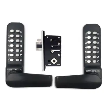 Click Here To Enlarge This Photo Of BORG Locks BL4442 MG Pro Medium/Heavy Duty Free Turning Back to Back Digital Lock (28mm Narrow Stile Latch) - Marine Grade Black