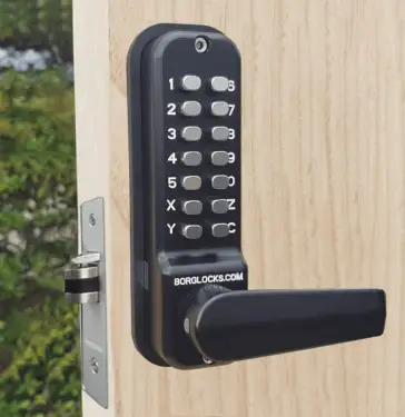 Click Here To Enlarge This Photo Of BORG Locks BL4442 MG Pro Medium/Heavy Duty Free Turning Back to Back Digital Lock (28mm Narrow Stile Latch) - Marine Grade Black