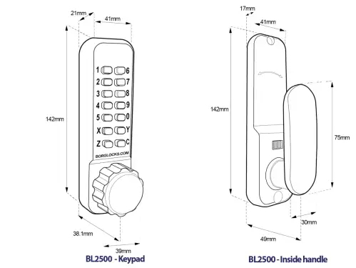 Click Here To Enlarge This Photo Of BORG Locks BL2501 FT SS FIRE RATED Medium Duty 'Codestar' Digital Lock with Holdback (60mm Latch) - Stainless Steel