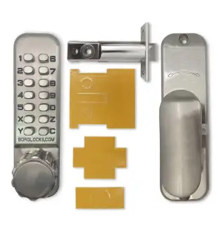 BORG Locks BL2501 FT SS FIRE RATED Medium Duty 'Codestar' Digital Lock with Holdback (60mm Latch) - Stainless Steel