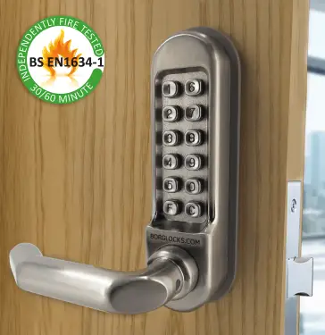 Click Here To Enlarge This Photo Of BORG Locks BL5003 FT SS FIRE RATED Medium/Heavy Duty Digital Lock (Round Bar) with Free Passage Mode (60x72mm Euro Profile Lockcase) - Stainless Steel