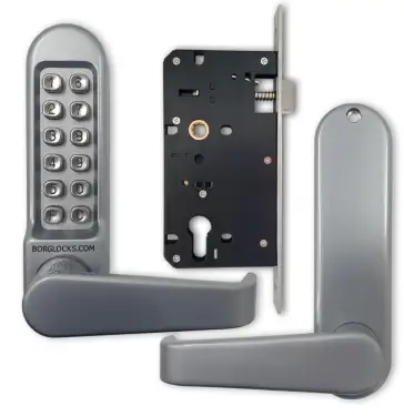 Click Here To Enlarge This Photo Of BORG Locks BL5403 FT SC FIRE RATED Medium/Heavy Duty Digital Lock (Flat Bar) with Free Passage Mode (60x72mm Euro Profile Lockcase) - Satin Chrome
