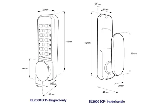 Click Here To Enlarge This Photo Of BORG Locks BL2001 ECP SC Light Duty Digital Lock with Easicode Pro Coding Chamber (60mm Latch) - Satin Chrome