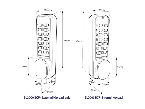 Click Here To Enlarge This Photo Of BORG Locks BL2021 ECP SC Light Duty Back to Back Digital Lock with Easicode Pro Coding Chamber (60mm Latch) - Satin Chrome