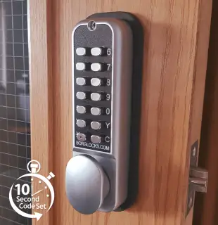 BORG Locks BL2021 ECP SC Light Duty Back to Back Digital Lock with Easicode Pro Coding Chamber (60mm Latch) - Satin Chrome