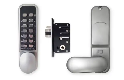 Click Here To Enlarge This Photo Of BORG Locks BL2202 ECP SC Light Duty Digital Lock with Holdback Function & Easicode Pro Coding Chamber (28mm Latch for Aluminium/Narrow Stile Doors) - Satin Chrome
