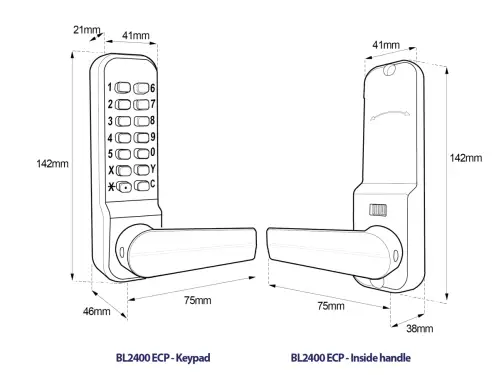 Click Here To Enlarge This Photo Of BORG Locks BL2401 ECP SS Medium Duty Digital Lock with Holdback Function & Easicode Pro Coding Chamber (60mm Latch) - Stainless Steel