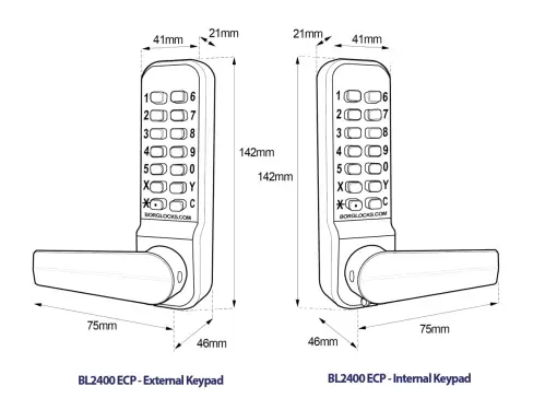Click Here To Enlarge This Photo Of BORG Locks BL2421 ECP SS Medium Duty Back to Back Digital Lock with Holdback Function & Easicode Pro Coding Chamber (60mm Latch) - Stainless Steel