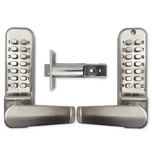 BORG Locks BL2421 ECP SS Medium Duty Back to Back Digital Lock with Holdback Function & Easicode Pro Coding Chamber (60mm Latch) - Stainless Steel