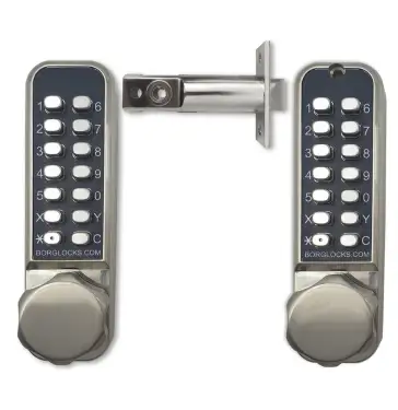 Click Here To Enlarge This Photo Of BORG Locks BL2521 ECP SS Medium Duty 'Codestar' Back to Back Digital Lock with Holdback & Easicode Pro Coding Chamber (60mm Latch) - Stainless Steel