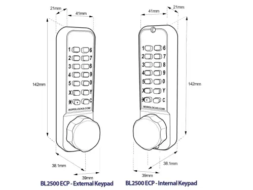 Click Here To Enlarge This Photo Of BORG Locks BL2521 ECP SS Medium Duty 'Codestar' Back to Back Digital Lock with Holdback & Easicode Pro Coding Chamber (60mm Latch) - Stainless Steel
