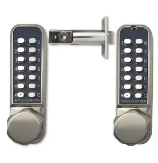 BORG Locks BL2521 ECP SS Medium Duty 'Codestar' Back to Back Digital Lock with Holdback & Easicode Pro Coding Chamber (60mm Latch) - Stainless Steel