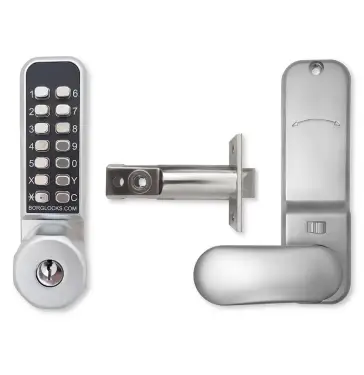 Click Here To Enlarge This Photo Of BORG Locks BL2701 ECP SC Medium Duty Digital Lock with Holdback Function, Key Override & Easicode Pro Coding Chamber (60mm Latch) - Satin Chrome