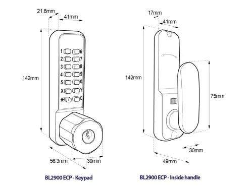 Click Here To Enlarge This Photo Of BORG Locks BL2701 ECP SC Medium Duty Digital Lock with Holdback Function, Key Override & Easicode Pro Coding Chamber (60mm Latch) - Satin Chrome