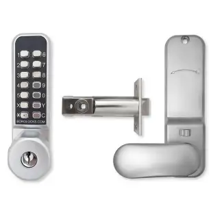 BORG Locks BL2701 ECP SC Medium Duty Digital Lock with Holdback Function, Key Override & Easicode Pro Coding Chamber (60mm Latch) - Satin Chrome