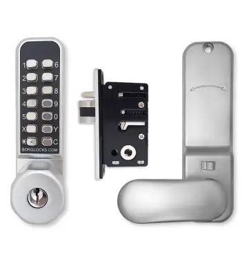 Click Here To Enlarge This Photo Of BORG Locks BL2702 ECP SC Medium Duty Digital Lock with Holdback Function, Key Override & Easicode Pro Coding Chamber (28mm Latch for Aluminium/Narrow Stile Doors) - Satin Chrome