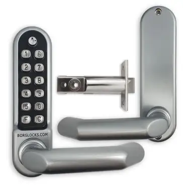 Click Here To Enlarge This Photo Of BORG Locks BL5001 ECP SC Medium/Heavy Duty Round Bar Digital Lock with Free Passage Mode & Easicode Pro Coding Chamber (60mm Latch) - Satin Chrome