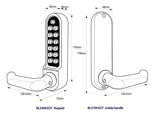 Click Here To Enlarge This Photo Of BORG Locks BL5003 ECP SC Medium/Heavy Duty Round Bar Digital Lock with Free Passage Mode & Easicode Pro Coding Chamber (60x72mm Euro Profile Lockcase) - Satin Chrome