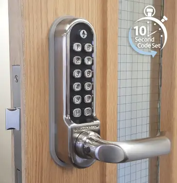 Click Here To Enlarge This Photo Of BORG Locks BL5003 ECP SS Medium/Heavy Duty Digital Lock (Round Bar) with Free Passage Mode & Easicode Pro Coding Chamber (60x72mm Euro Profile Lockcase) - Stainless Steel