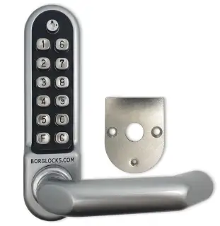 BORG Locks BL5008 ECP SC Medium/Heavy Duty Digital Lock (Round Bar) with Free Passage Mode & Easicode Pro Coding Chamber (Front Plate only for use with Panic Hardware) - Satin Chrome