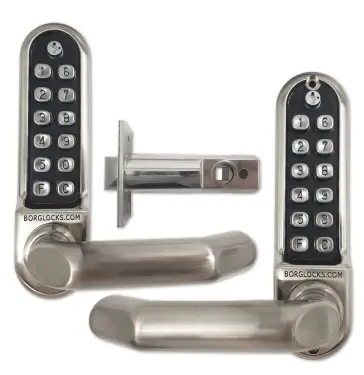 Click Here To Enlarge This Photo Of BORG Locks BL5051 ECP SC Medium/Heavy Duty Back to Back Digital Lock (Round Bar) with Free Passage Mode & Easicode Pro Coding Chamber (60mm Latch) - Satin Chrome