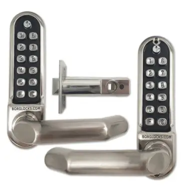 Click Here To Enlarge This Photo Of BORG Locks BL5051 ECP SS Medium/Heavy Duty Back to Back Digital Lock (Round Bar) with Free Passage Mode & Easicode Pro Coding Chamber (60mm Latch) - Stainless Steel