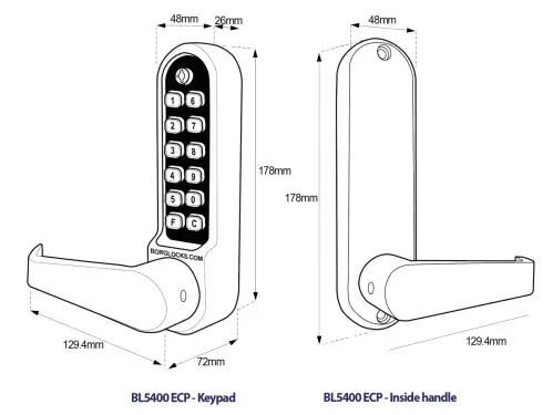 Click Here To Enlarge This Photo Of BORG Locks BL5401 ECP SC Medium/Heavy Duty Flat Bar Digital Lock with Free Passage Mode & Easicode Pro Coding Chamber (60mm Latch) - Satin Chrome