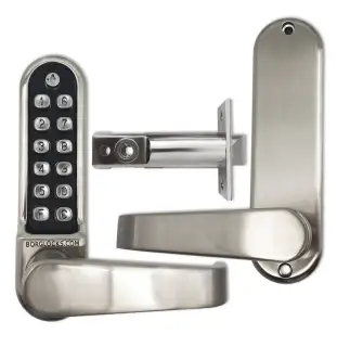 BORG Locks BL5401 ECP SC Medium/Heavy Duty Flat Bar Digital Lock with Free Passage Mode & Easicode Pro Coding Chamber (60mm Latch) - Satin Chrome