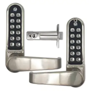 BORG Locks BL5451 ECP SS Medium/Heavy Duty Back to Back Digital Lock (Flat Bar) with Free Passage Mode & Easicode Pro Coding Chamber (60mm Latch) - Stainless Steel