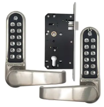 Click Here To Enlarge This Photo Of BORG Locks BL5453 ECP SC Medium/Heavy Duty Back to Back Flat Bar Digital Lock with Free Passage Mode & Easicode Pro Coding Chamber (60x72mm Euro Profile Lockcase) - Satin Chrome