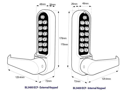 Click Here To Enlarge This Photo Of BORG Locks BL5453 ECP SS Medium/Heavy Duty Back to Back Digital Lock (Flat Bar) with Free Passage Mode & Easicode Pro Coding Chamber (60x72mm Euro Profile Lockcase) - Stainless Steel