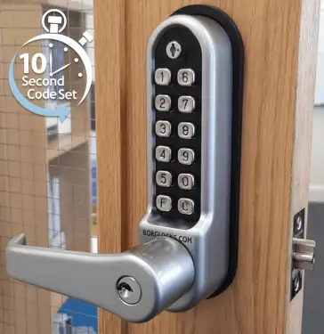 Click Here To Enlarge This Photo Of BORG Locks BL5701 ECP SC Medium/Heavy Duty Digital Lock (Flat Bar) with Free Passage Mode, Key Override & Easicode Pro Coding Chamber (60mm Latch) - Satin Chrome