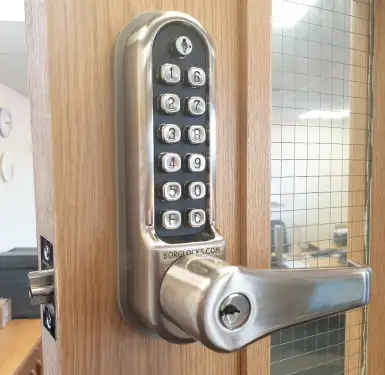 Click Here To Enlarge This Photo Of BORG Locks BL5701 ECP SS Medium/Heavy Duty Digital Lock (Flat Bar) with Free Passage Mode, Key Override & Easicode Pro Coding Chamber (60mm Latch) - Stainless Steel