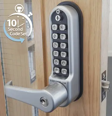 Click Here To Enlarge This Photo Of BORG Locks BL5771 ECP SC Medium/Heavy Duty Back to Back Digital Lock (Flat Bar) with Free Passage Mode, Key Override & Easicode Pro Coding Chamber (60mm Latch) - Satin Chrome