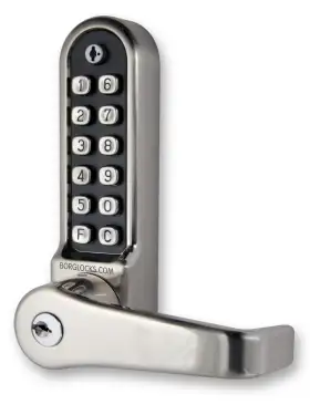 Click Here To Enlarge This Photo Of BORG Locks BL5771 ECP SS Medium/Heavy Duty Back to Back Digital Lock (Flat Bar) with Free Passage Mode, Key Override & Easicode Pro Coding Chamber (60mm Latch) - Stainless Steel