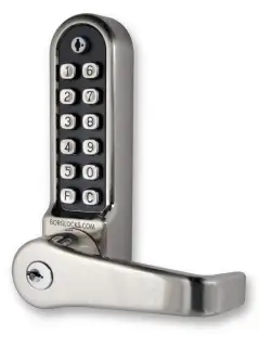 BORG Locks BL5771 ECP SS Medium/Heavy Duty Back to Back Digital Lock (Flat Bar) with Free Passage Mode, Key Override & Easicode Pro Coding Chamber (60mm Latch) - Stainless Steel