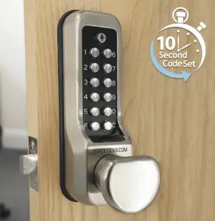 BORG Locks BL7703 ECP SS Heavy Duty Digital Lock with Free Passage, Key Override & Easicode Pro Coding Chamber (60x72mm Euro Profile Lockcase) - Stainless Steel