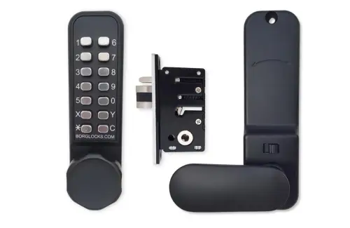 Click Here To Enlarge This Photo Of BORG Locks BL2602 ECP MG Pro Medium Duty Digital Lock with Holdback & Easicode Pro Coding Chamber (28mm Latch for Aluminium/Narrow Stile Doors) - Marine Grade Black