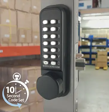 Click Here To Enlarge This Photo Of BORG Locks BL2602 ECP MG Pro Medium Duty Digital Lock with Holdback & Easicode Pro Coding Chamber (28mm Latch for Aluminium/Narrow Stile Doors) - Marine Grade Black