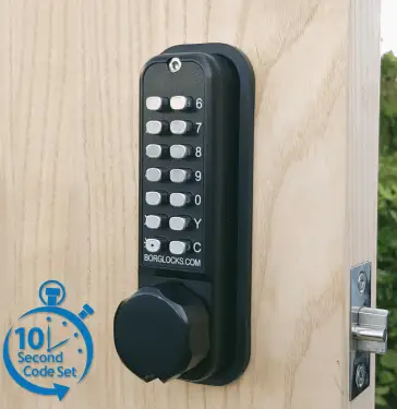 Click Here To Enlarge This Photo Of BORG Locks BL2621 ECP MG Pro Medium Duty Back to Back Digital Lock with Easicode Pro Coding Chamber (60mm Latch) - Marine Grade Black