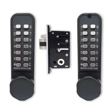 Click Here To Enlarge This Photo Of BORG Locks BL2622 ECP MG Pro Medium Duty Back to Back Digital Lock with Easicode Pro Coding Chamber (28mm Latch for Aluminium/Narrow Stile Doors) - Marine Grade Black