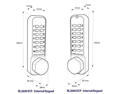 Click Here To Enlarge This Photo Of BORG Locks BL2622 ECP MG Pro Medium Duty Back to Back Digital Lock with Easicode Pro Coding Chamber (28mm Latch for Aluminium/Narrow Stile Doors) - Marine Grade Black