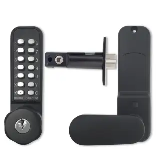 BORG Locks BL2701 ECP MG Pro Medium Duty Digital Lock with Holdback, Key Override & Easicode Pro Coding Chamber (60mm Latch) - Marine Grade Black