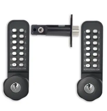 Click Here To Enlarge This Photo Of BORG Locks BL2771 ECP MG Pro Medium Duty Back to Back Digital Lock with Holdback, Key Override & Easicode Pro Coding Chamber (60mm Latch) - Marine Grade Black