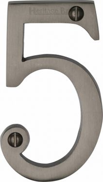 Click Here To Enlarge This Photo Of C1560 5-MB Heritage Brass Numeral 5 Face Fix 76mm (3") Matt Bronze Finish
