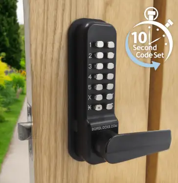 Click Here To Enlarge This Photo Of BORG Locks BL4401 ECP MG Pro Medium/Heavy Duty Free Turning Digital Lock with Holdback & Easicode Pro Coding Chamber (60mm Latch) - Marine Grade Black